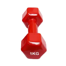1 Piece Vinyl Dumbell 1KG Red