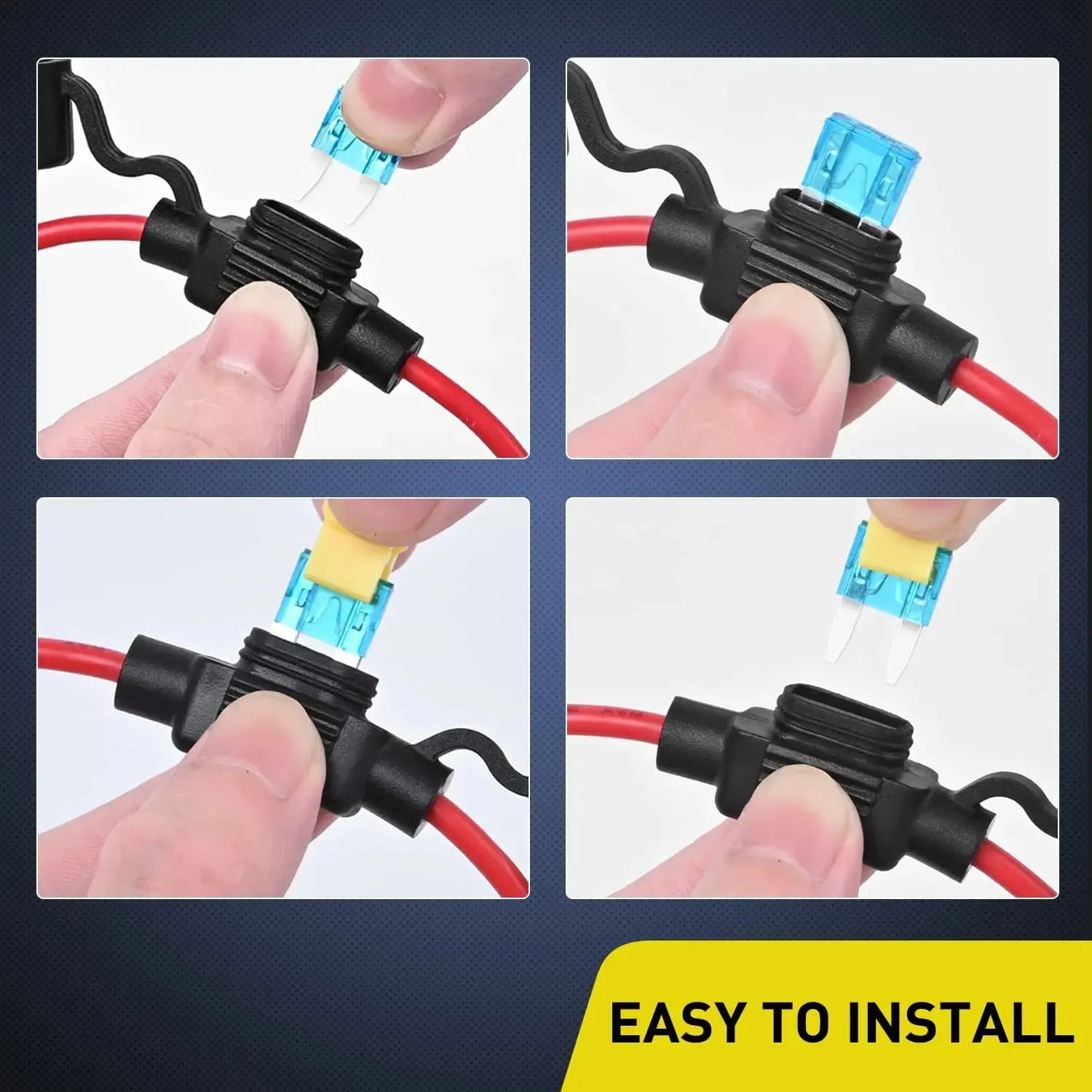120Pcs Mini ATM/APM Blade Fuse with 10 Pack 14AWG Inline Fuse Holder