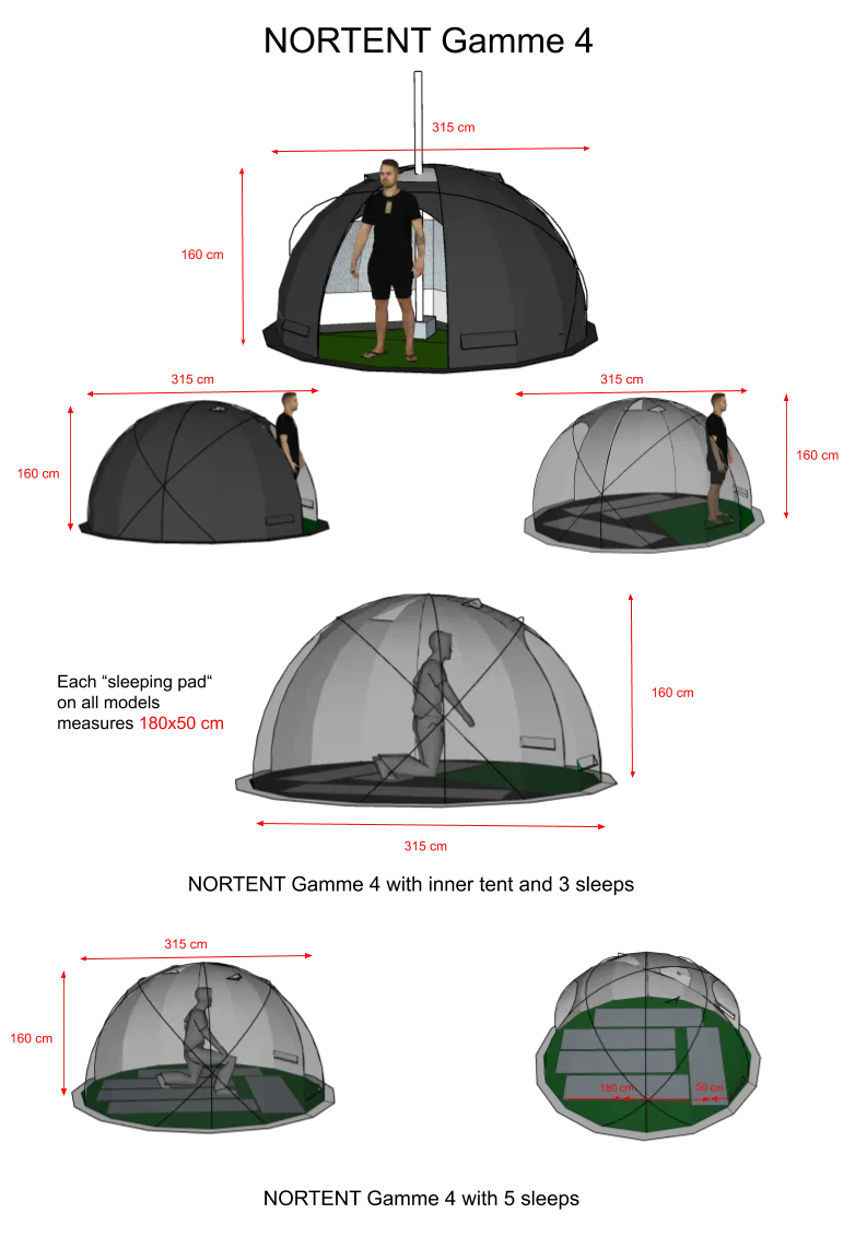 4 Person Expedition Tent - Gamme 4 Tent - 5.8kg by Nortent