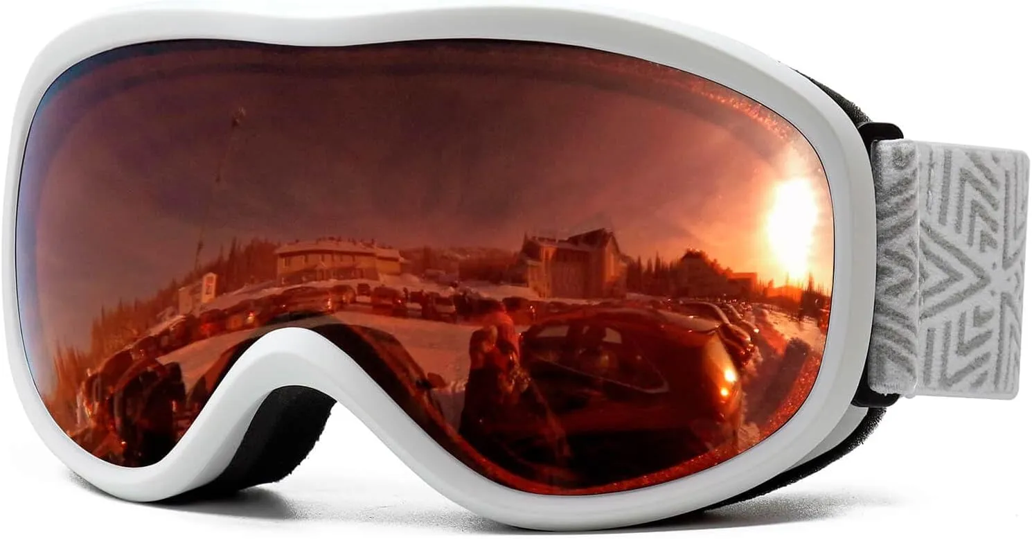 AVV OTG Ski Goggles for Men Women With Anti-Fog Dual Layer lens, UV400 Snow Goggle for Snowboarding Snowmobiling Skating