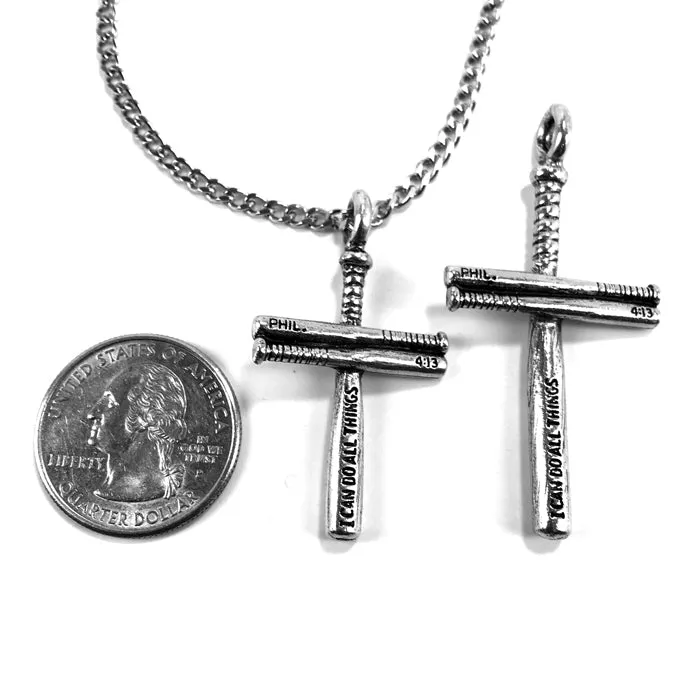 Baseball Bat Cross Small on Chain