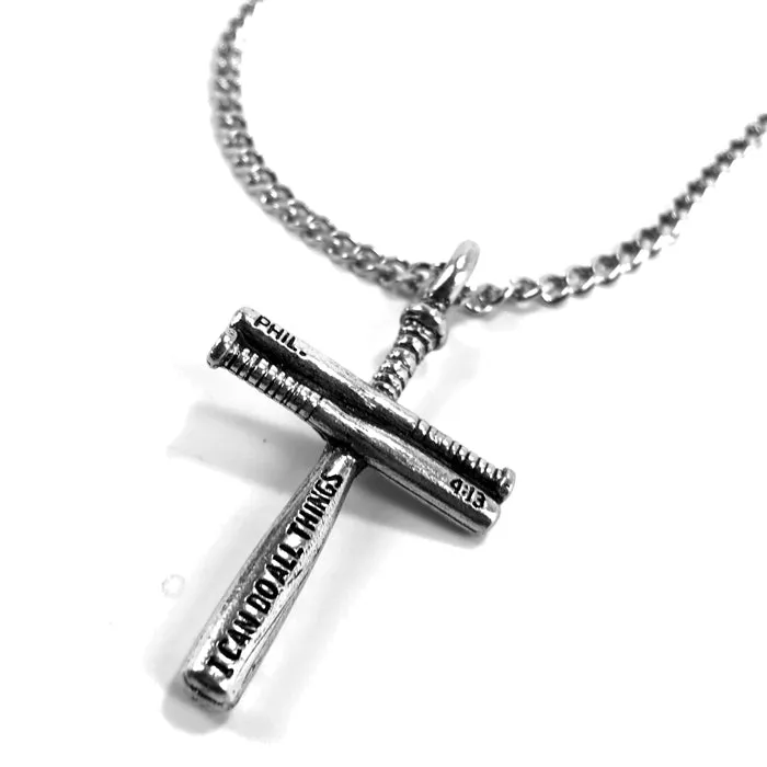 Baseball Bat Cross Small on Chain