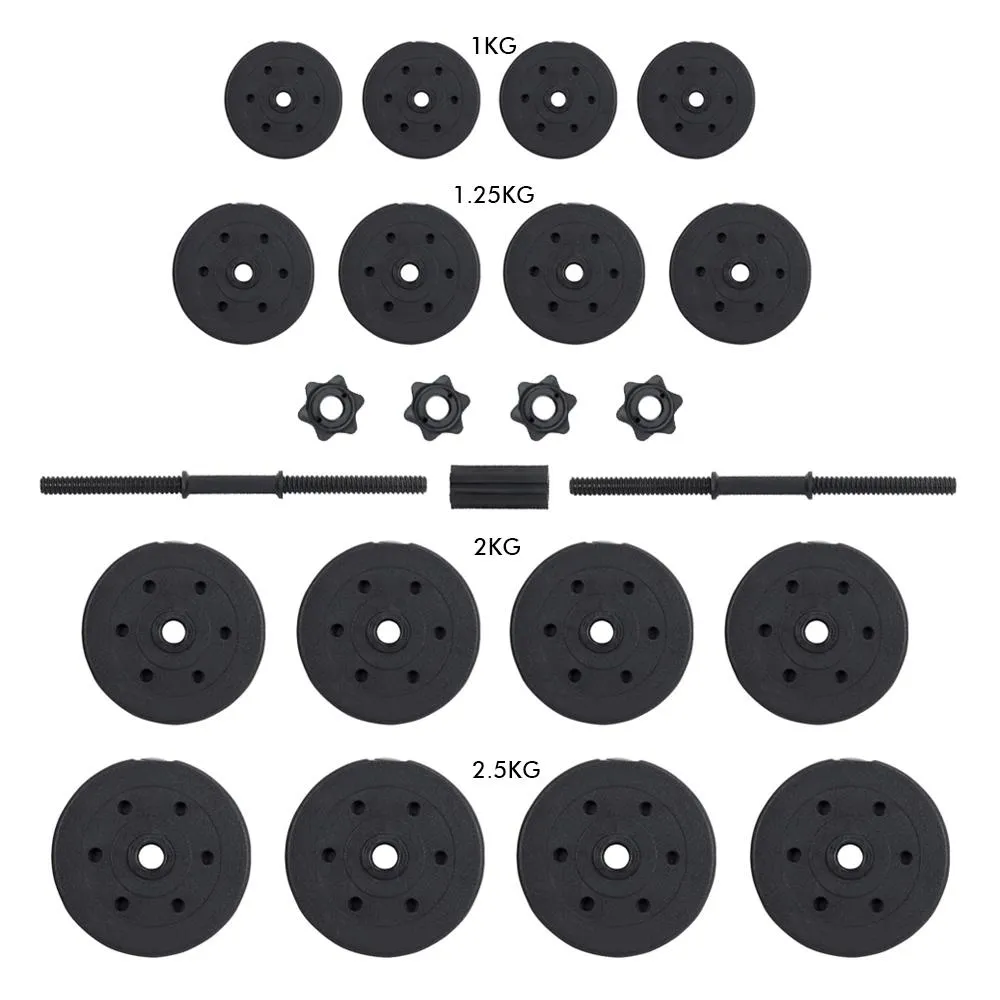 Black Vinyl Dumbbell Set with Connector - 30Kg
