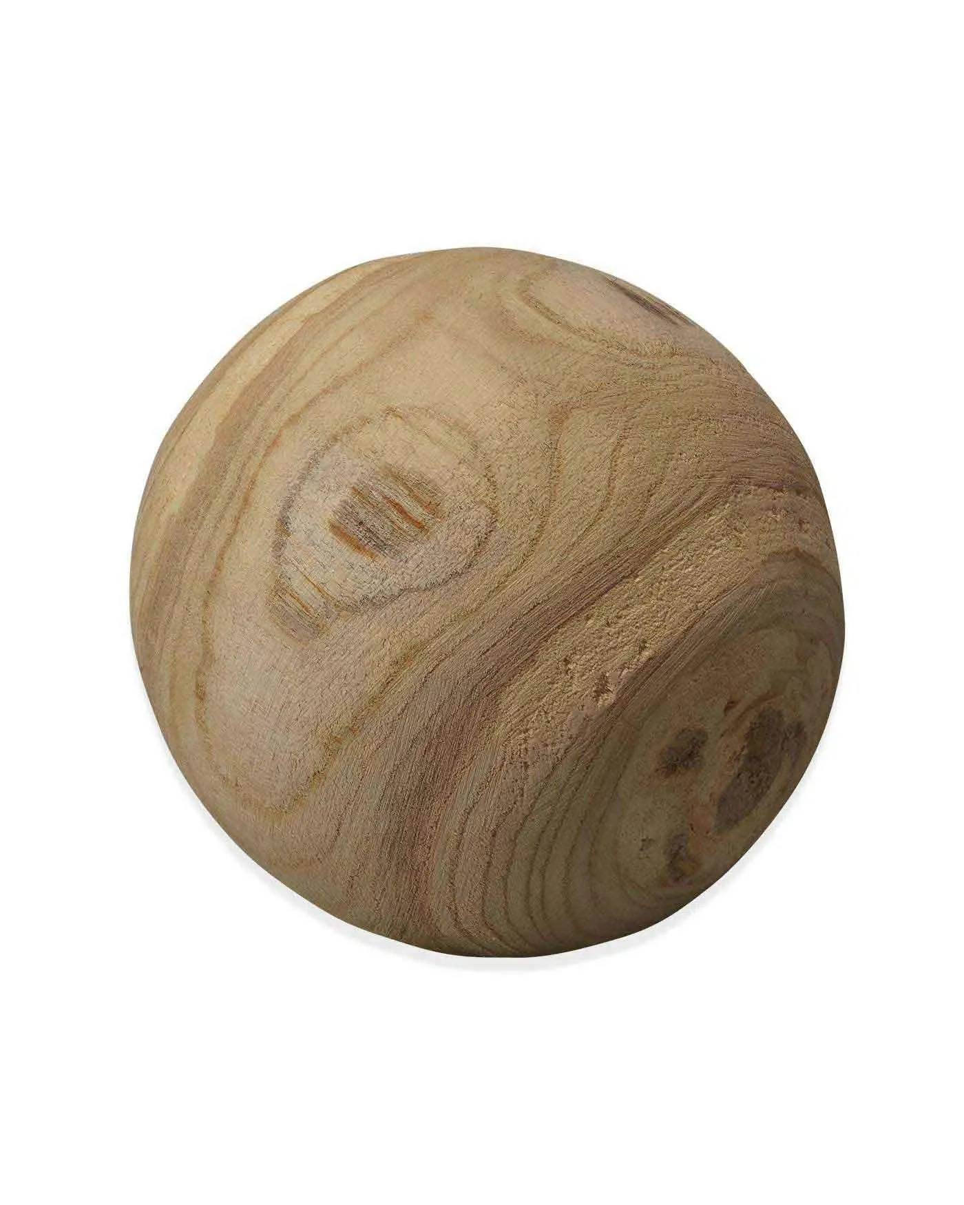 Coastal Style Brown Paulownia Wood Malibu Wood Balls (set of 3)