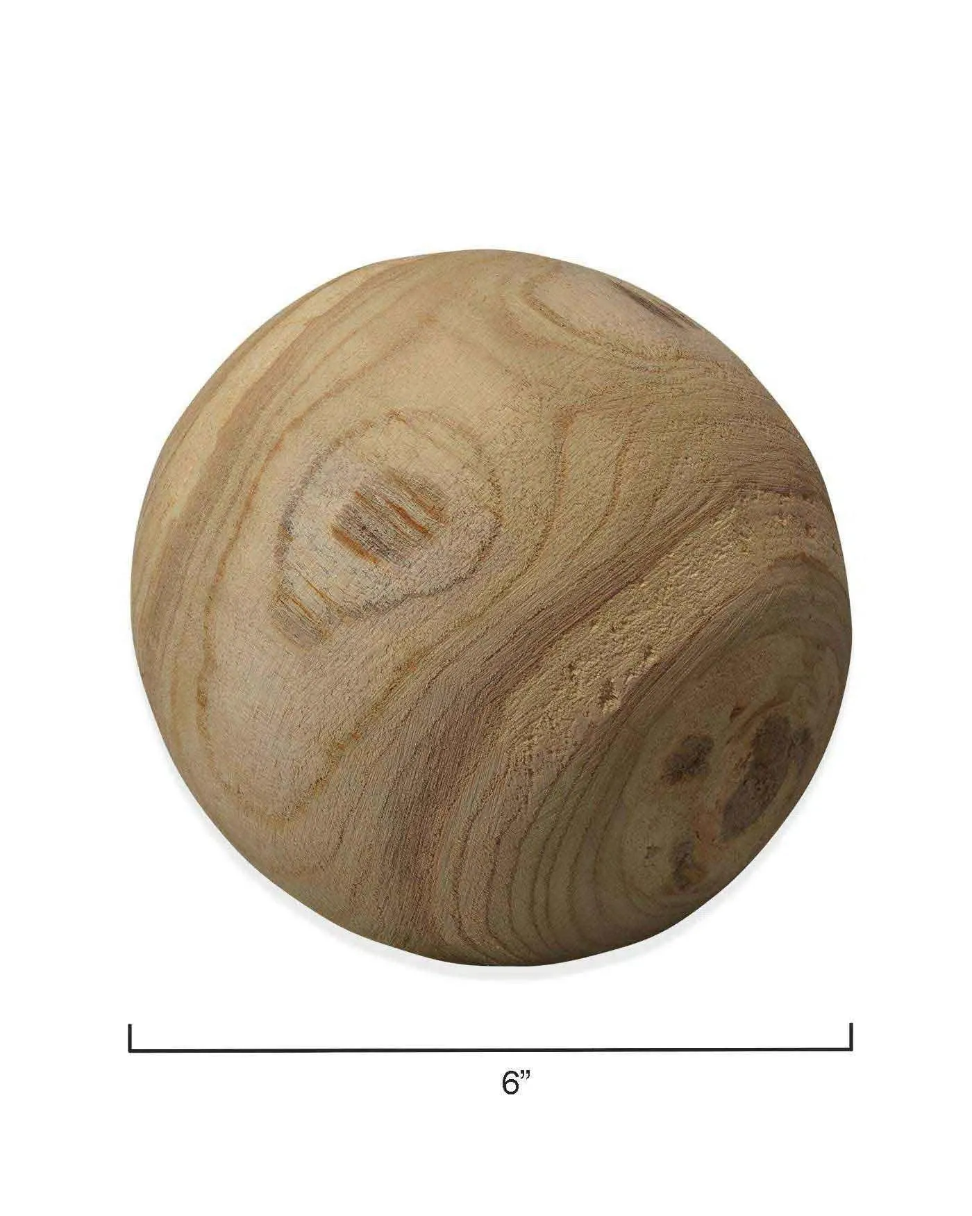 Coastal Style Brown Paulownia Wood Malibu Wood Balls (set of 3)