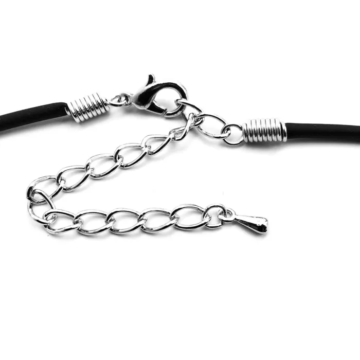 Cross Baseball Small Bat Plain Necklace Silver Finish