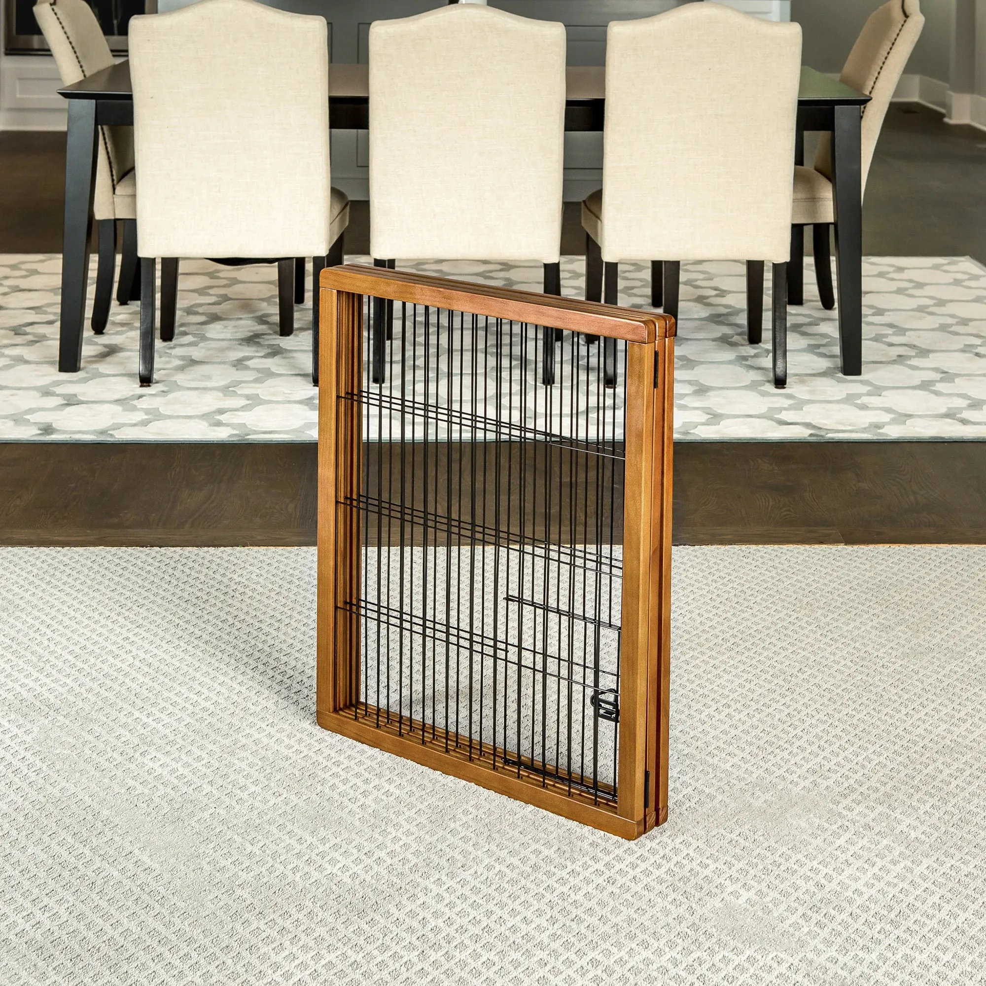 Design Paw Extra Tall 3 Panel Wooden Pet Gate