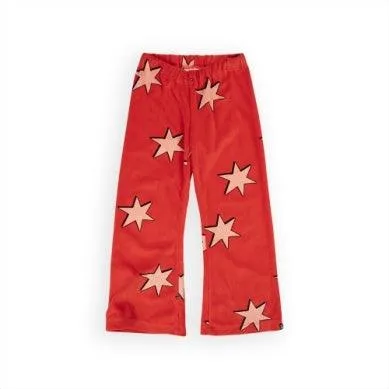 Girls Sets | 2 PCS: Ruffled Velvet Stars- Red | CarolijnQ