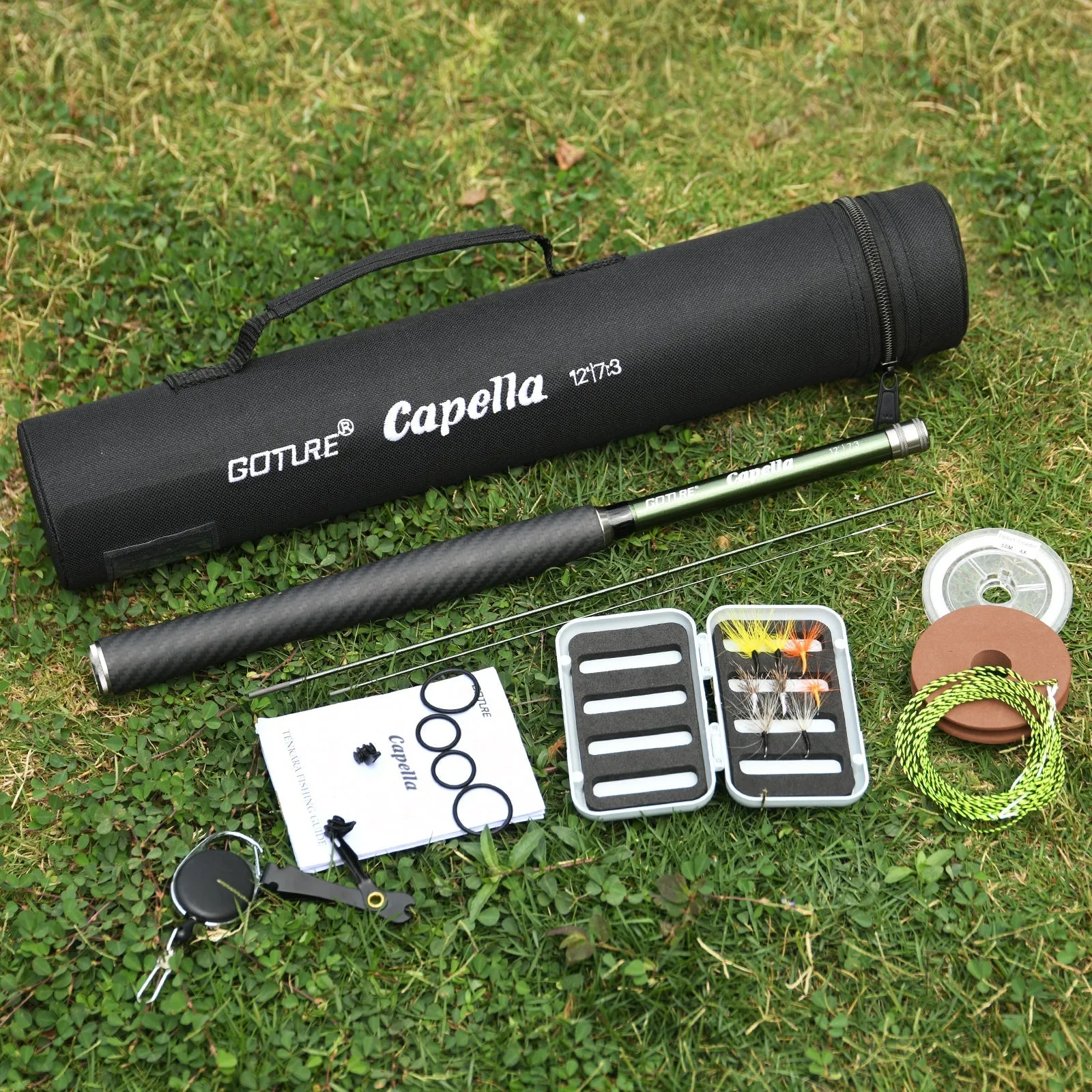 Goture Capella Tenkara Rod Kit 12FT/3.6M Fishing Rod, 30T Carbon Fiber