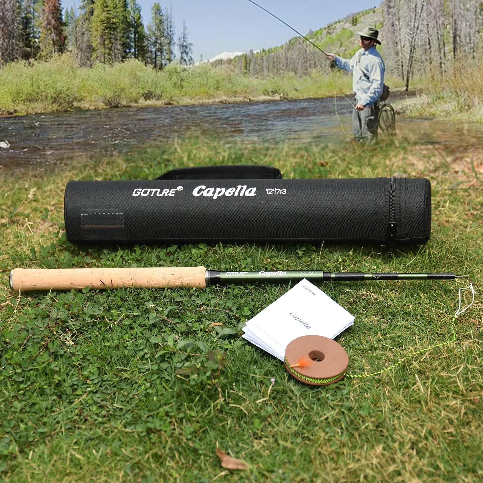 Goture Capella Tenkara Rod Kit 12FT/3.6M Fishing Rod, 30T Carbon Fiber