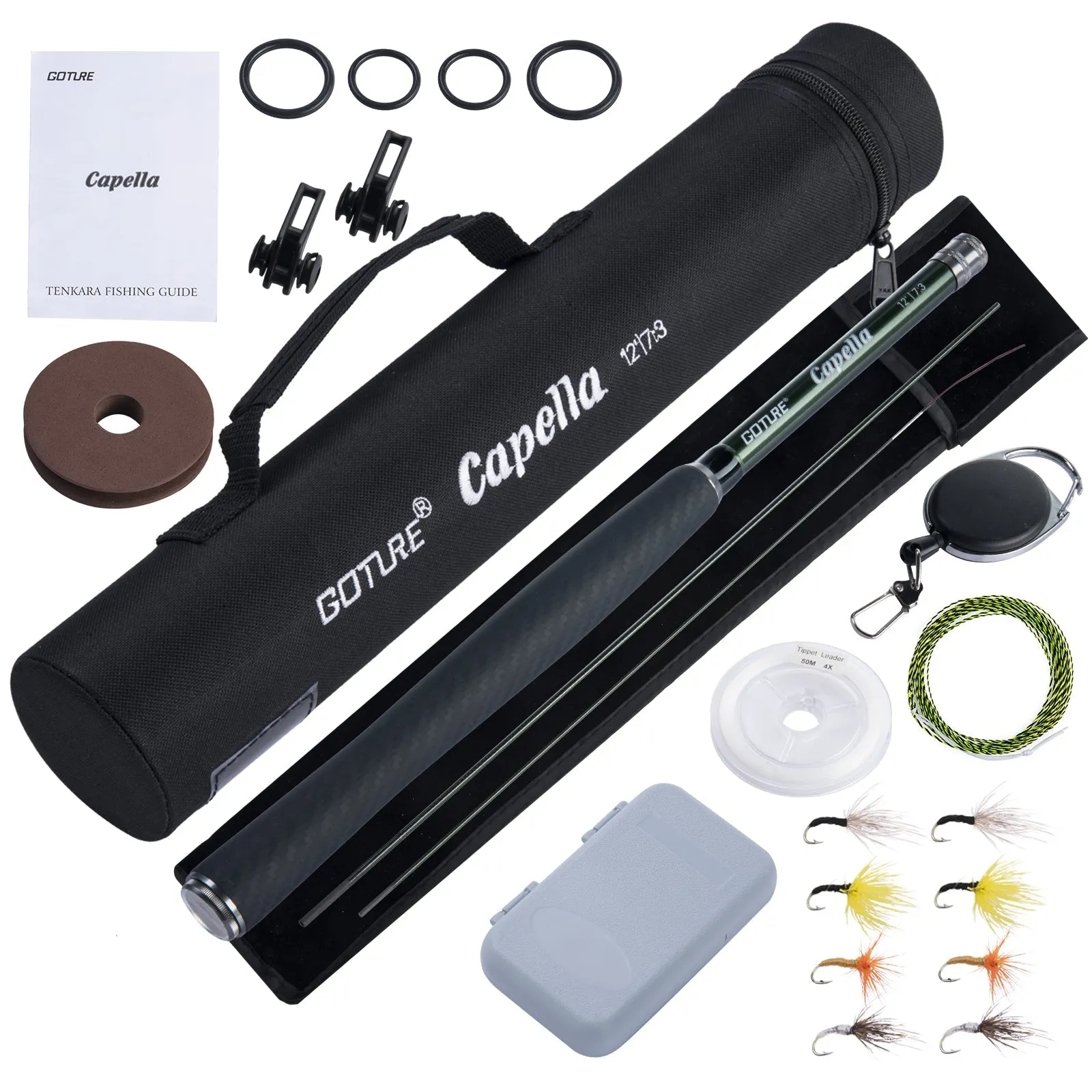 Goture Capella Tenkara Rod Kit 12FT/3.6M Fishing Rod, 30T Carbon Fiber