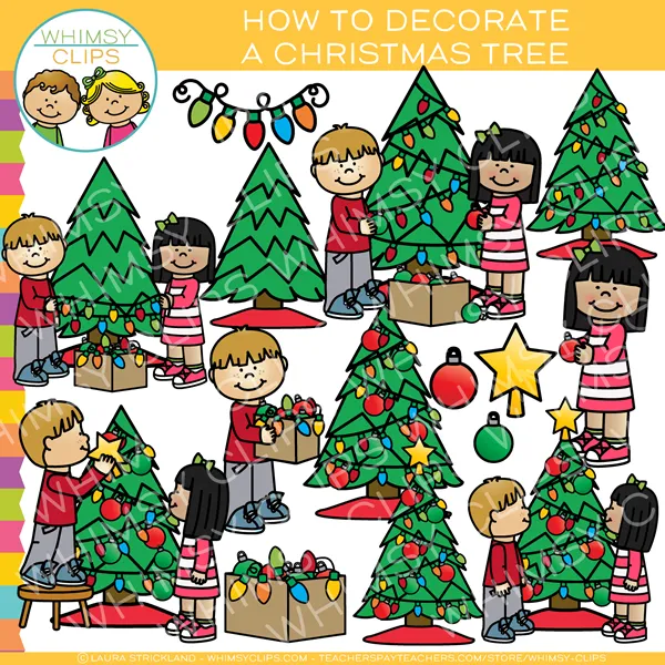 How to Decorate a Christmas Tree Clip Art