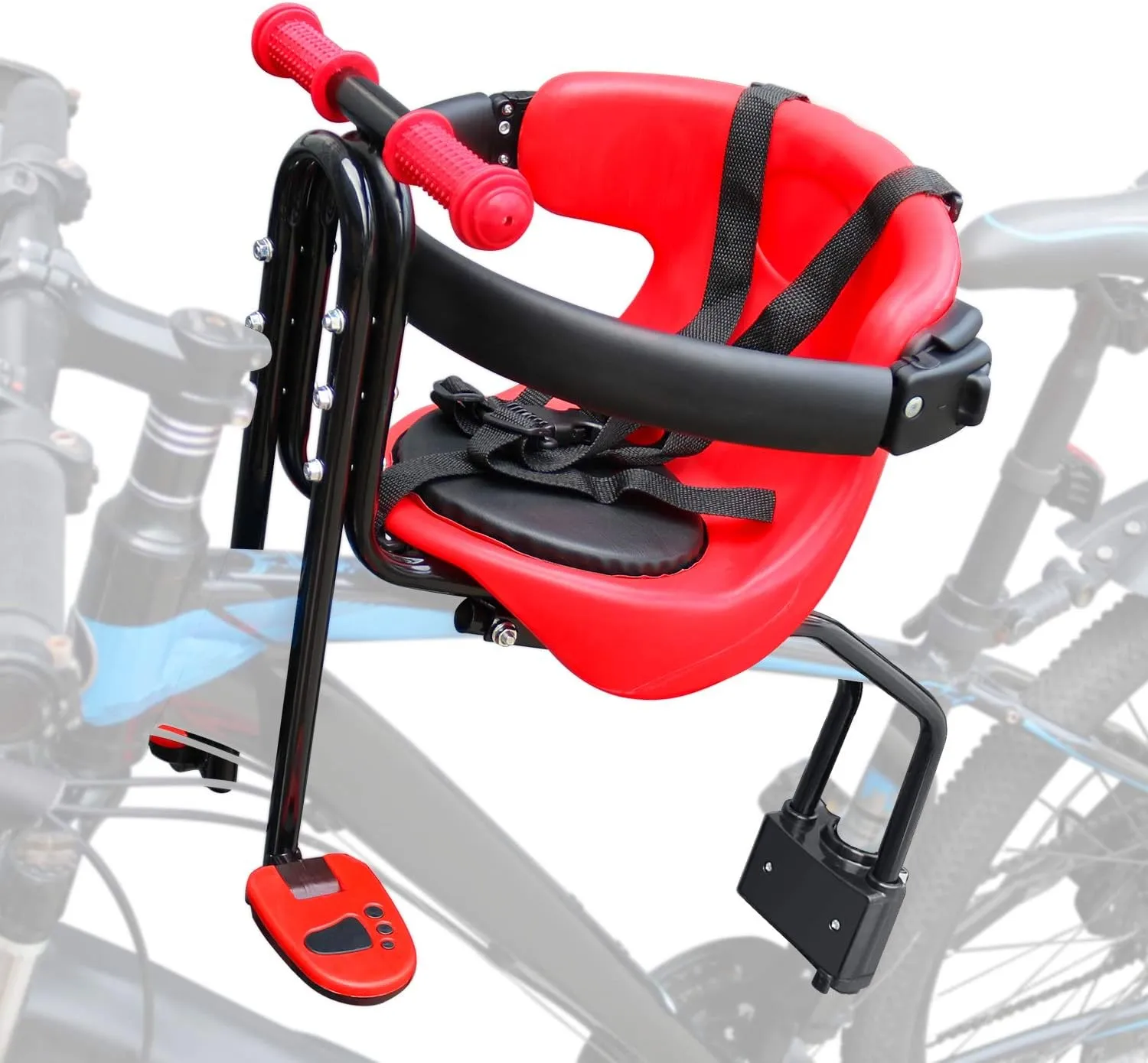 INNOLIFE Baby Bicycle Seat - Front Mounted Child Bike Seat with Handrail, Kids Bike Seat for Adult Bike