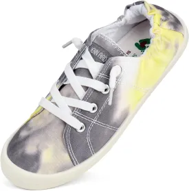 JENN ARDOR Womens Low Top Canvas Slip On Sneaker Comfort Casual Shoes Walking Flats