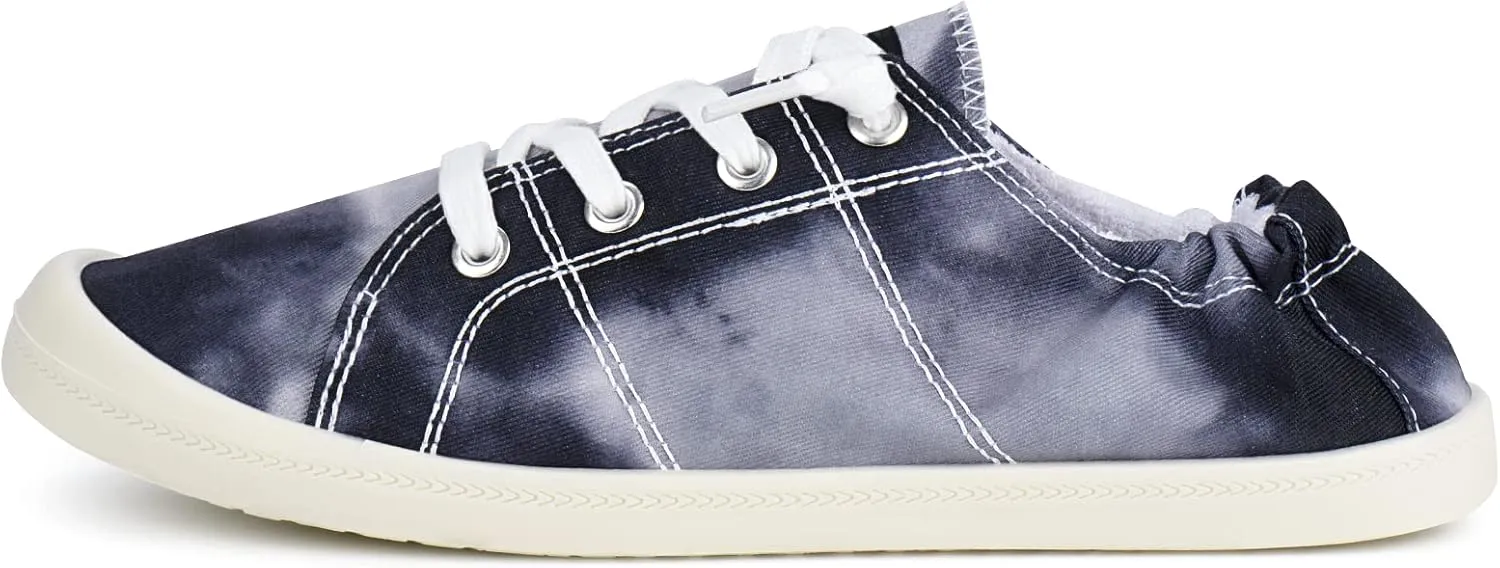 JENN ARDOR Womens Low Top Canvas Slip On Sneaker Comfort Casual Shoes Walking Flats
