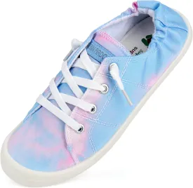 JENN ARDOR Womens Low Top Canvas Slip On Sneaker Comfort Casual Shoes Walking Flats