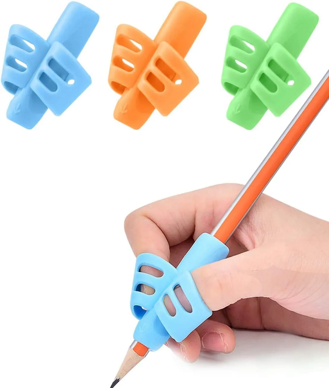 JuneLsy Pencil Grips for Kids Handwriting Pencil gripper Pencil Holder Posture Correction Training Writing AIDS for preschooler Kids toddler Children Special Needs (3 PCS)
