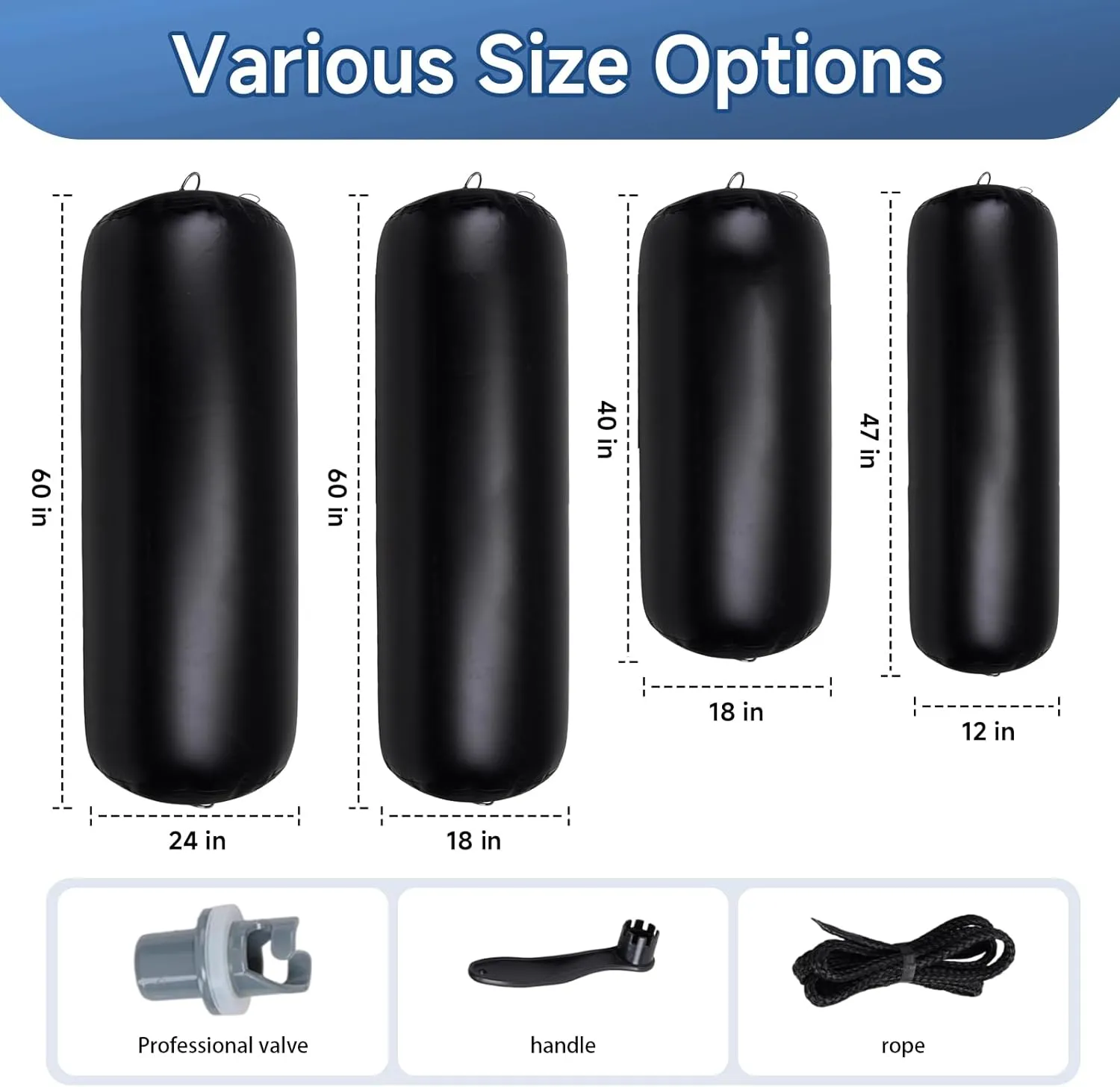 Large PVC Heavy-Duty Inflatable Boat Fenders for Boats Yachts SailboatsBoat Bumpers Stationary Docking