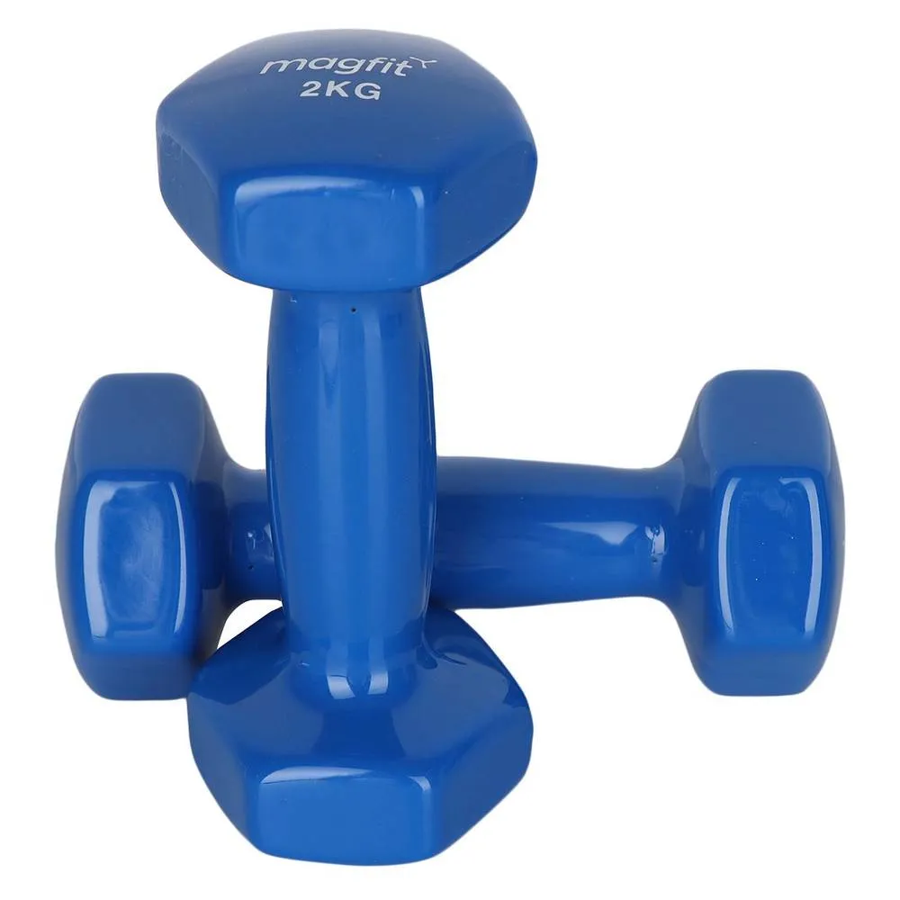 Magfit Vinyl Dumbbell (2 kg) Blue