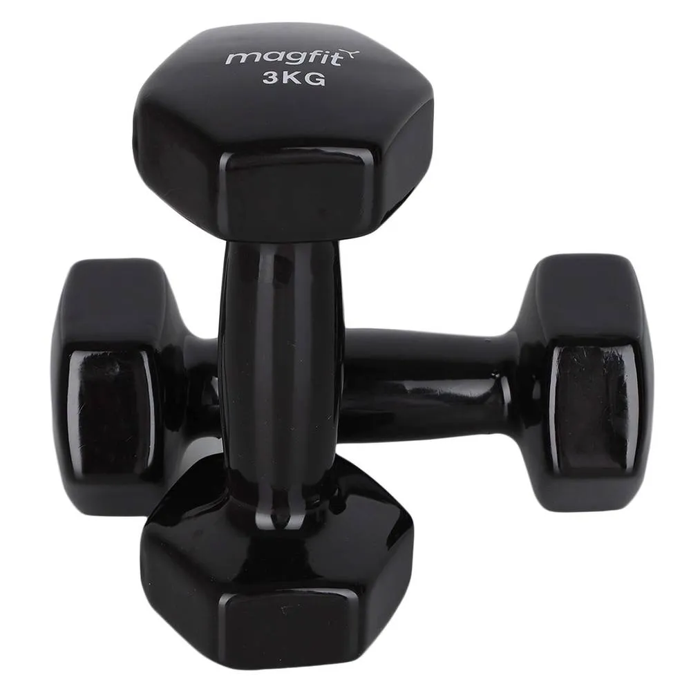 Magfit Vinyl Dumbbell (3 kg) Black