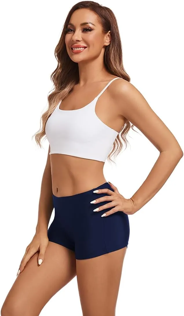 Micosuza Womens Swim Boyshorts Bikini Bottom Boardshorts Mini Short Beachwear