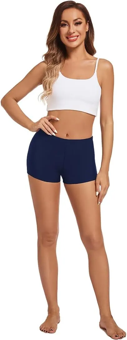 Micosuza Womens Swim Boyshorts Bikini Bottom Boardshorts Mini Short Beachwear