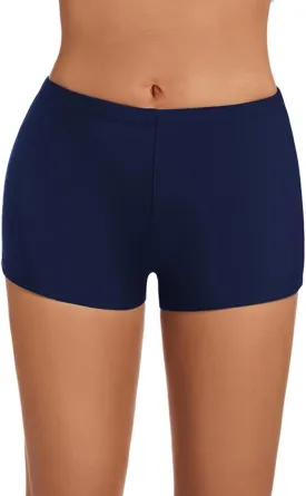 Micosuza Womens Swim Boyshorts Bikini Bottom Boardshorts Mini Short Beachwear