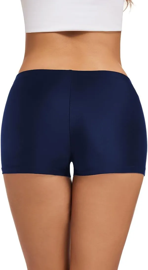 Micosuza Womens Swim Boyshorts Bikini Bottom Boardshorts Mini Short Beachwear