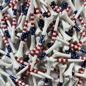 Pride Golf Tee Performance Plastic Golf Tees - Stars & Stripes - 100 Count, 3-1/4 Inch - Less Friction and Longer Drives - Made in the USA