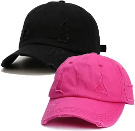 Quanhaigou 2 Pack Unisex Baseball Cap,Dad Golf Hats,Adjustable Polo Hat for Men Women