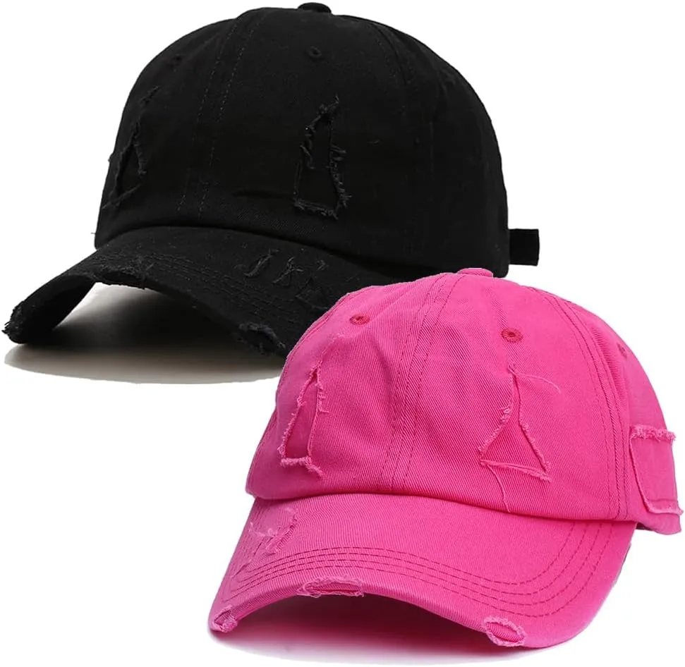 Quanhaigou 2 Pack Unisex Baseball Cap,Dad Golf Hats,Adjustable Polo Hat for Men Women