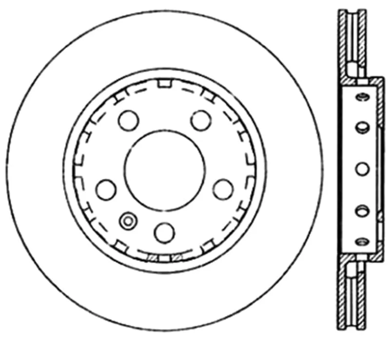 StopTech Power Slot 00-06 Audi TT Quattro / 04 VW Golf R32 Right Rear Slotted CRYO Rotor