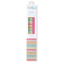 *SWIG Cookie Jar   Pink Reusable Straw Set