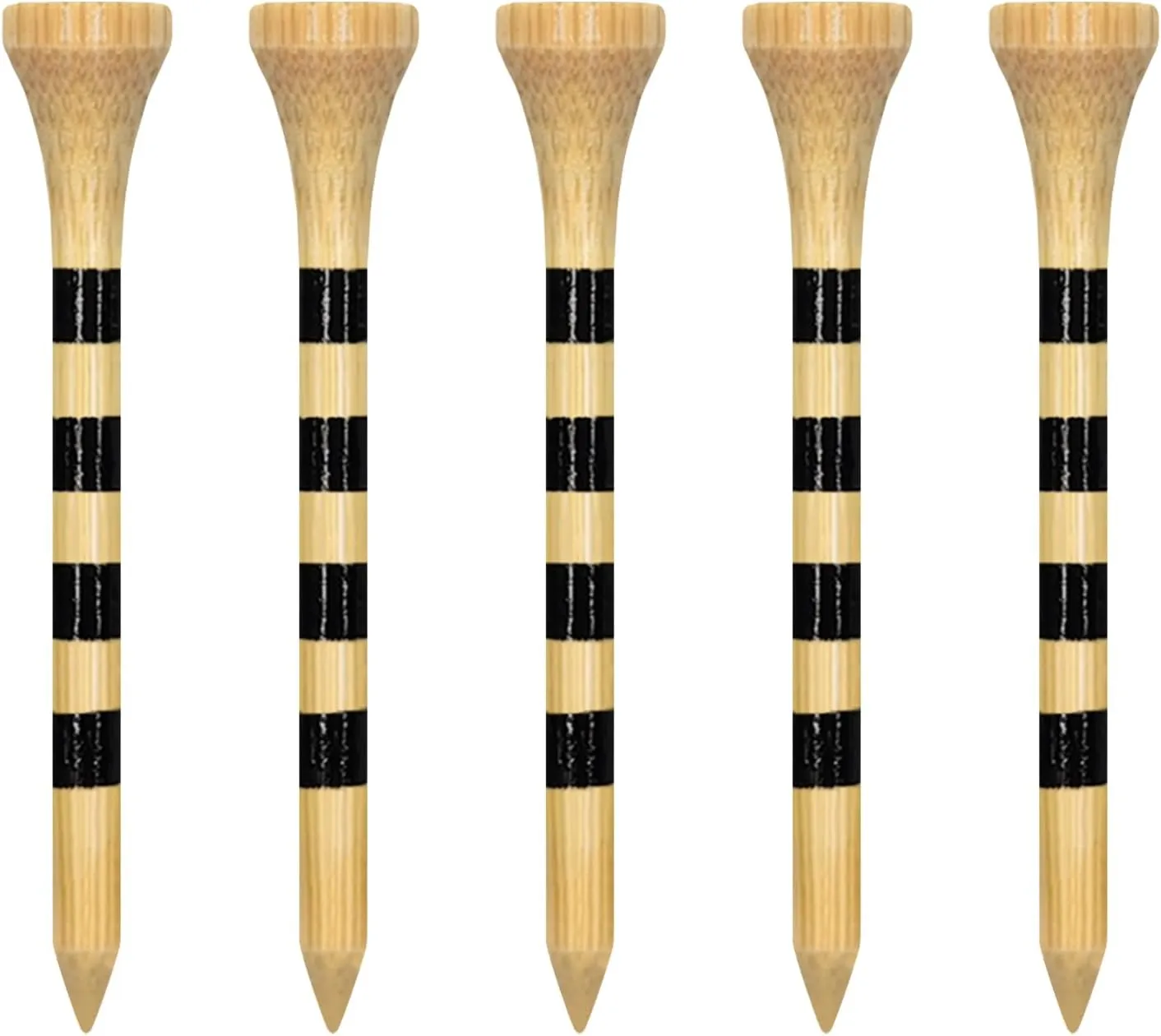 Wooden Golf Tees 3-1/4", 2-3/4", 2-1/8", 1-1/2" Available, 100 Count (Natural Color, White, Black, Blue, Red, Green, Yellow, Pink, Orange)