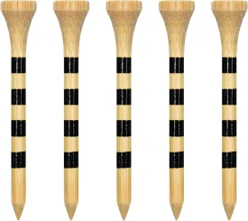 Wooden Golf Tees 3-1/4", 2-3/4", 2-1/8", 1-1/2" Available, 100 Count (Natural Color, White, Black, Blue, Red, Green, Yellow, Pink, Orange)