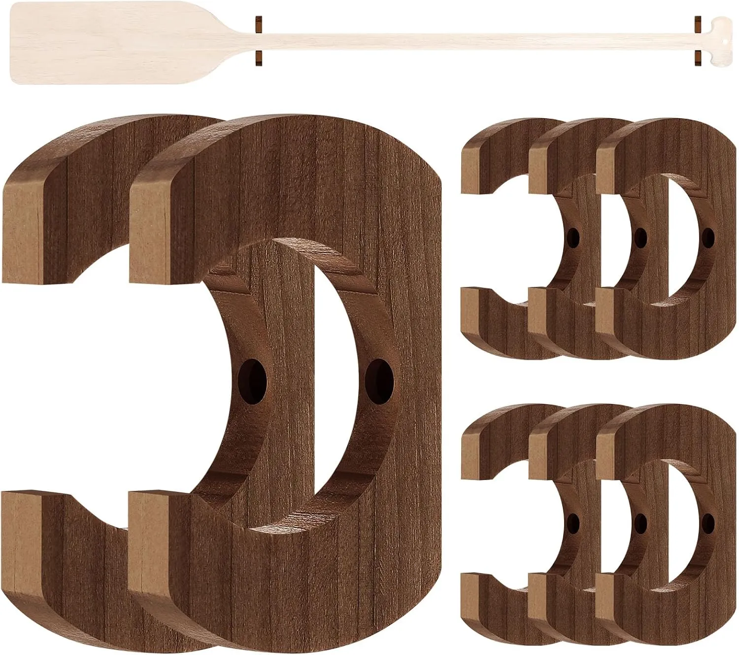 Wooden Paddle Holder Hangers Racks Wall Storage Keeper Hanging Oar Wall Decor Oar Board Accessories for Kayak Sup Canoe Dragon Boat Paddles