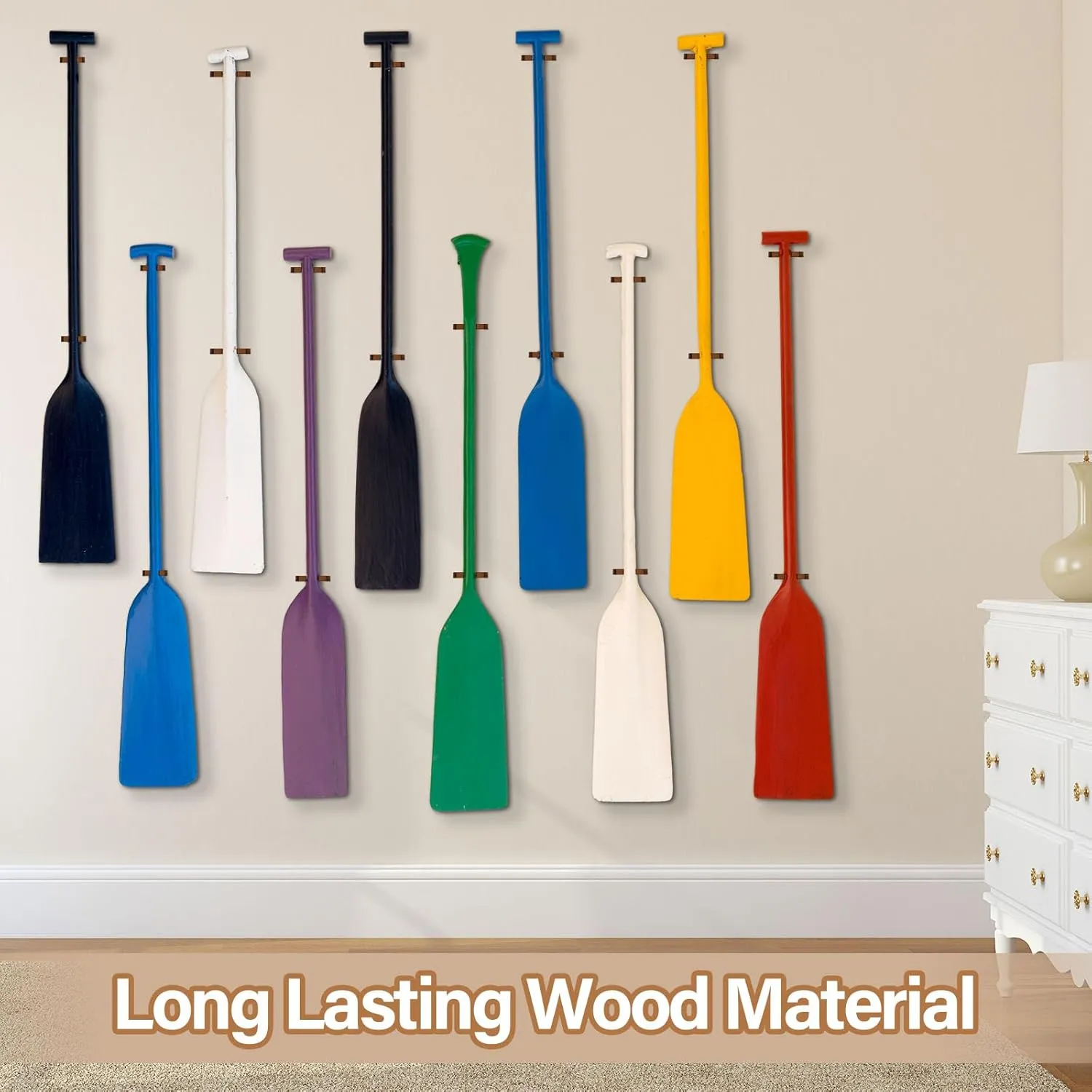 Wooden Paddle Holder Hangers Racks Wall Storage Keeper Hanging Oar Wall Decor Oar Board Accessories for Kayak Sup Canoe Dragon Boat Paddles
