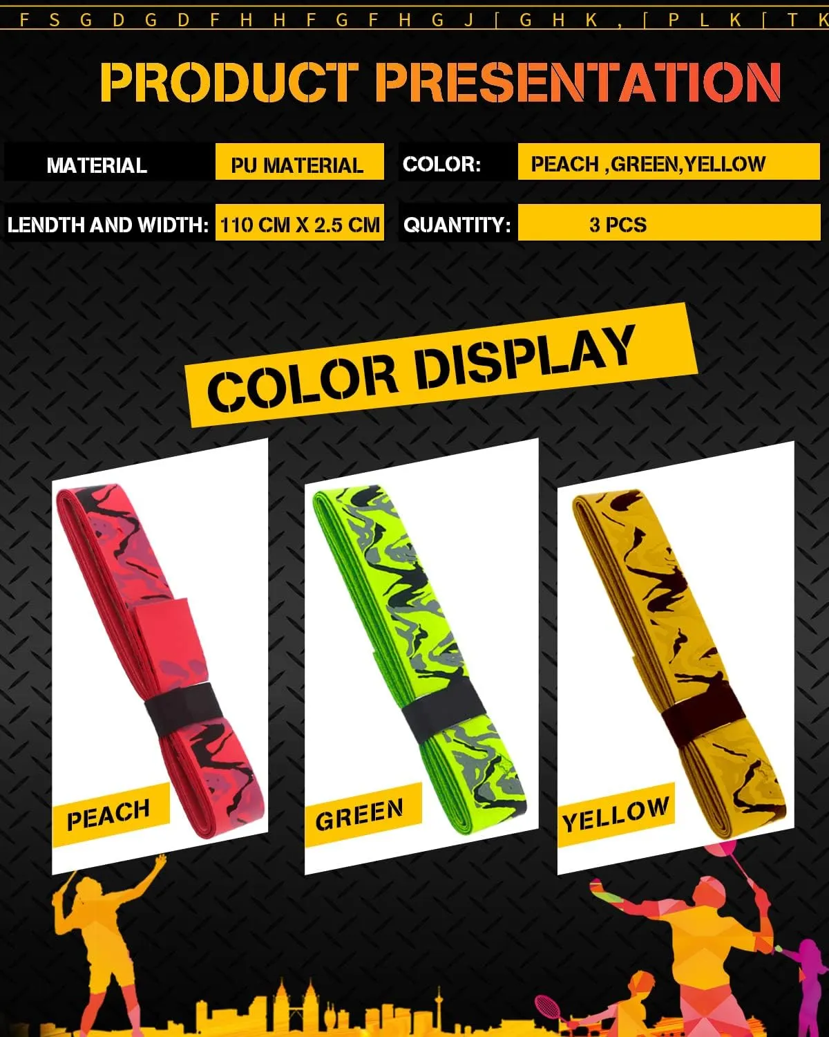 Youth Racket Overgrip, Camouflage Super Absorbent, Skid Resist Absorb Sweat Grip Tape, Handles Protection for Tennis Badminton Racquetball Squash Baseball